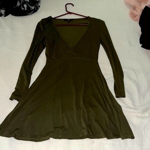 MISSGUIDED Olive Green Skater Dress